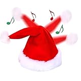 [COVANK]【電動音楽クリスマス帽子】揺れるサンタおもちゃ クリスマスソング5曲内蔵/安全素材 子供向けリズム感育成玩具 クリスマスデコレーション・ギフトプレゼント (赤)