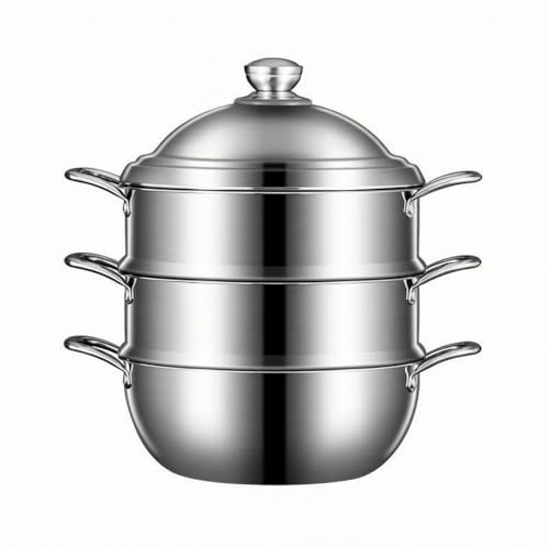 rockible Cuit-Vapeur 3 Étages 32 Cm Casserole Vapeur Induction Grande Capacité Couscoussier Inox