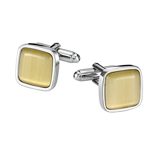 Mancuernillas para hombre cuadradas acero inoxidable miniatura 1