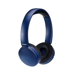 Panasonic HF630B, Kabelloser Street-Kopfhörer, On-Ear, eingebautes Mikrofon, Bluetooth 5.3, Multipoint, schwenkbares Design, bis zu 72 Stunden Wiedergabe, USB-C,Blau