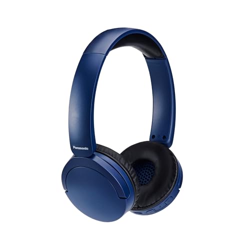 Panasonic HF630B, Kabelloser Street-Kopfhörer, On-Ear, eingebautes Mikrofon, Bluetooth 5.3, Multipoint, schwenkbares Design, bis zu 72 Stunden Wiedergabe, USB-C,Blau