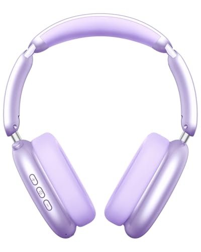 Image of Wentronic Y02 Active Noise Cancelling Headphones, Wireless Over-Ear Bluetooth 5.4 Headphones with Microphone, 60H Playtime, Hi-Res Audio, Big Bass, Foldable Lightweight for Travel Home Office, Purple
