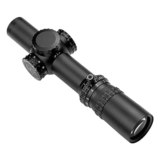 NIGHTFORCE ATACR 1-8×24mm .1 Mil-Radian Capped Turrets Daylight Visible F1/FFP FC-DMX Reticle 34mm Tube Hunting Gun Scope, Black (C653)