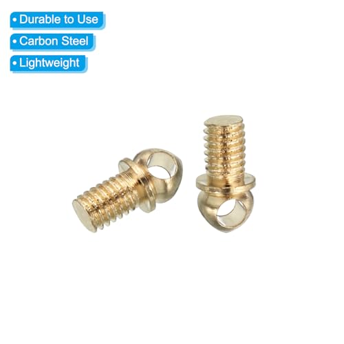 Image of PATIKIL M3x0.5 Eye Bolts, 30 Pack Screw Hook Loop Ring Decorative Light Fixture for Candle Pendant Lamp Chandelier DIY Project, Gold Tone