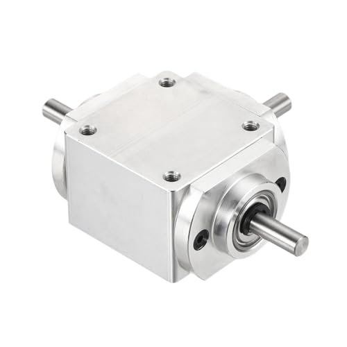 Image of uxcell Gear Box 90 Degree Right Angle Bevel Gearbox 1:1 Reversing Double Output Shaft 1 Module 20 Teeth Bevel Gear Aluminum Frame Simple Mechanical DIY Module 6mm Shaft,91x66x30mm(LxWxH)