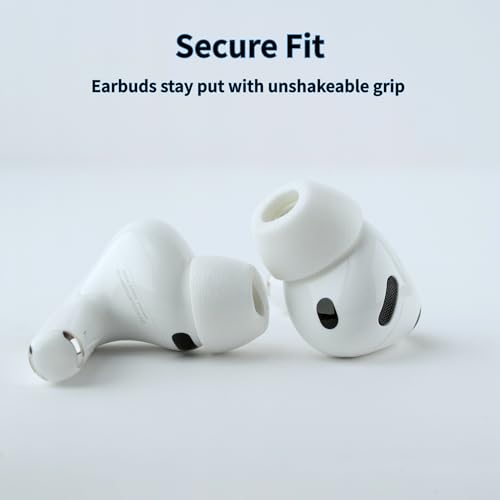 Image of Comply TrueGrip MAX | Premium Memory Foam Replacement Earbud Tips for Apple AirPods Pro Gen 3 | Long Lasting Comfort, MAX Durability, Secure Fit, Superior Noise Isolation| White (Large) (3 Pairs)