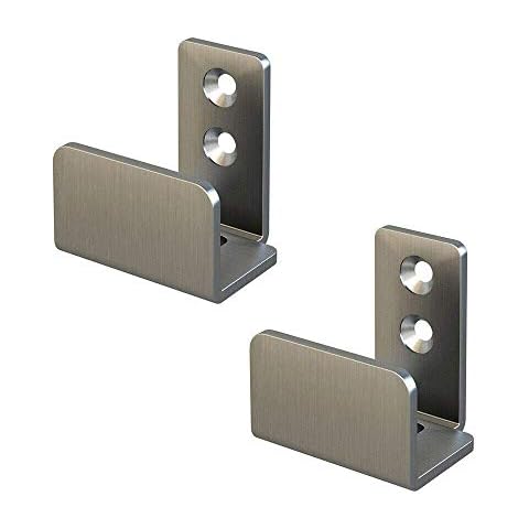 JUGREAT Barn Door Floor Guides Stainless Steel Floor Guide Wall Mount Sliding Barn Door Hardware Up to 1-3/8"W 1-1/4"H Set of 2 Cover