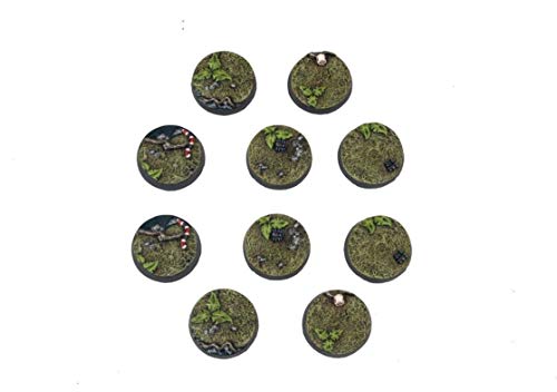War World Gaming Jungle Warfare - Socles Ronds x 10 (25mm) - 28mm Wargaming Seconde Guerre Mondiale Armée Figurines Bataille Maquette Modélisme Wargame Diorama