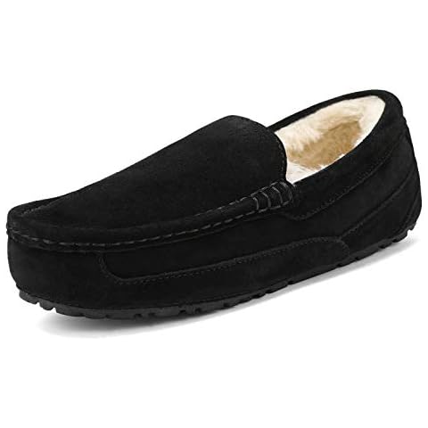 DREAM PAIRS Zapatillas Casa Hombre Mocasines Invierno Comodo Antideslizantes Negro AU-LOAFER-01 Talla 43EU/9.5US Cover