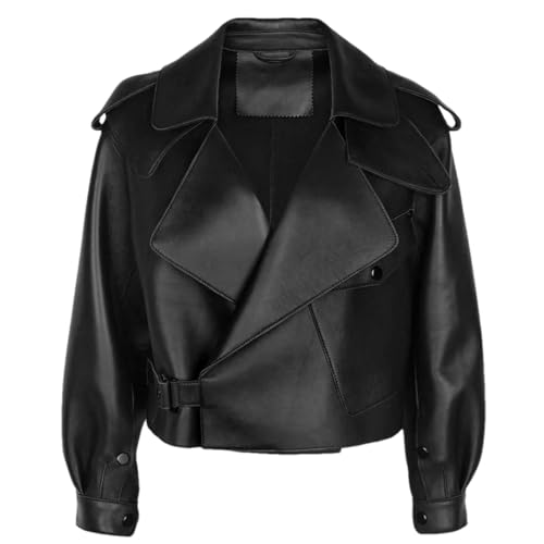 Women Oversized Real Leather Jacket 2024 Autumn Shiny Gold Leather Coat