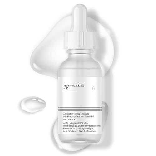 Hyaluronic Acid 2%+ B5, Acido Hialuronico Serum Facial, Serum Acido Hialuronico, Hidratación Duradera, Calma la Piel, Minimiza los Poros, Apto para Todo Tipo de Piel, 30ml