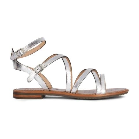 Geox Women's Silver Flat Sandals Cover
