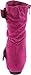 Link Klein-70k Girl's Kid's Faux Suede Two Buckle Zipper Flat Heel Mid Calf Slouchy Boot Shoes (4 B(M) US, Fuchsia)