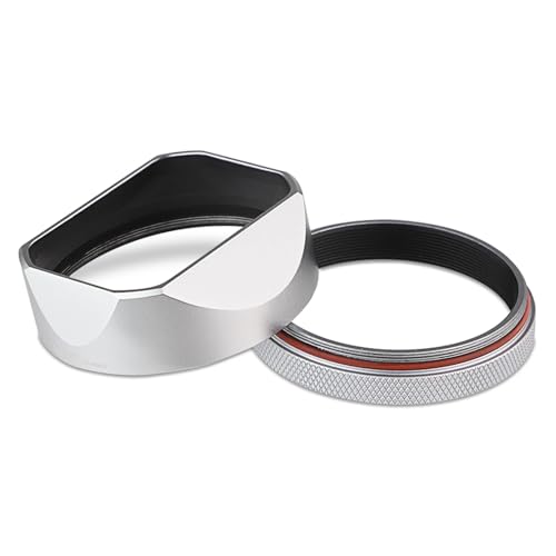 �����`�����Y�t�[�h X100VI X100V �J�����p �V���o�[ 49mm �t�B���^�[�A�_�v�^�[�����O�t��(Silver Hood)