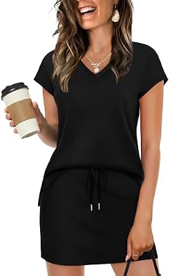 Women's 2-Piece Summer Vacation Skirt Set – Black, Size M, Perfect for Travel, Golf, Concerts & Acti...