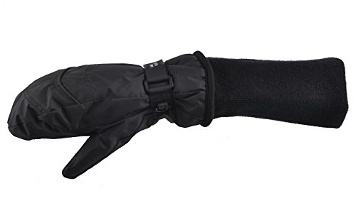 SnowStoppers Kid's Nylon Waterproof Snow Colorful Mittens (Black, Large) - Thumbnail 3