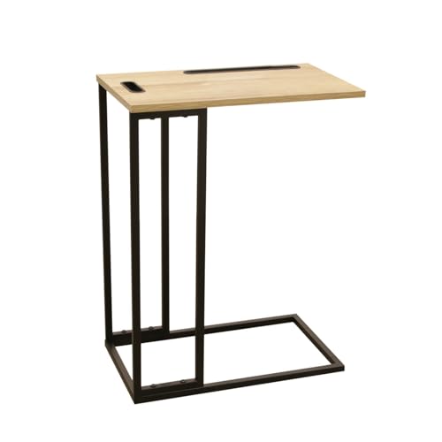 Home Deco Factory, Soporte para Tablet, Muebles, Mesa Auxiliar encajable, Baja, Metal, Negro y...