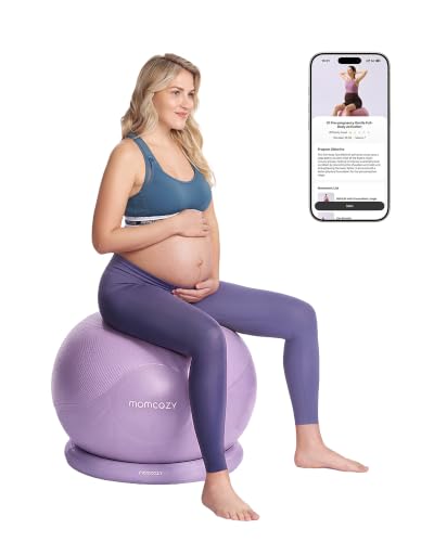 Image of Momcozy BirthEase Pregnancy Ball Set, Birthing Yoga Ball with App Courses