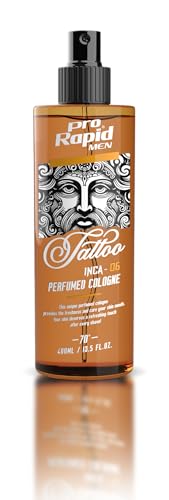 Pro Rapid Tattoo Inca - 06 After Shave Perfumed Barber Cologne 400 ml - Colonia Para Después Del Afeitado Refrescante, Hidratante y Calmante - Agua De Colonia Versátil