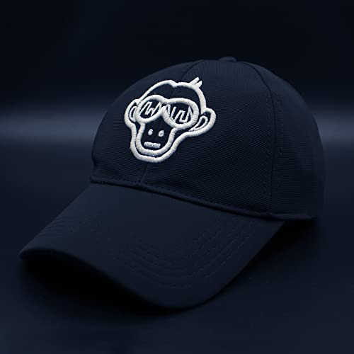 Image of ZaySoo Men Cotton Embroidered Stylish Monkey Design Baseball Cap (Blue), Free size