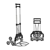 Corvids 75 Kg Stairs Climbing Aluminium Hand Truck | 2-Year Warranty | Portable Strong Dolly Cart with Foldable Wheels, Extendable Handle Ideal for Home, Office & Industrial Use