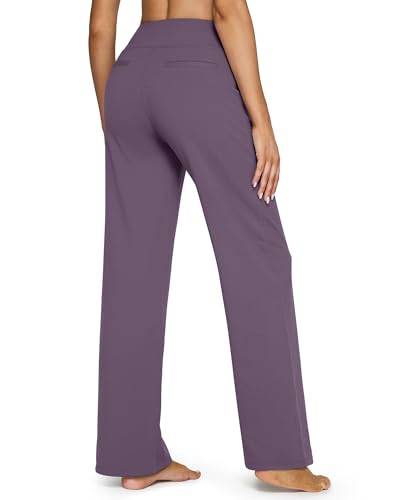 Image of G4Free EverGoing Yoga Pants Women Wide Leg Pants with Pockets High Waist Stretch Dress Casual Sweatpants Petite /Regular /Tall