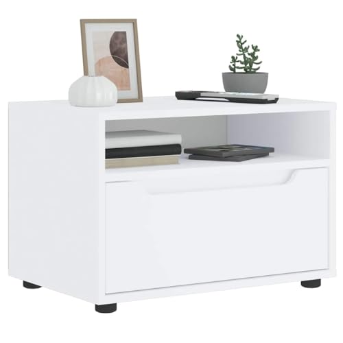 Iiaky Mueble de TV VISNES Blanco 60x40x38 cm Madera Mueble TV Salon Mueble TV Madera Mesa Television Salon Mueble salón TV de ingeniería