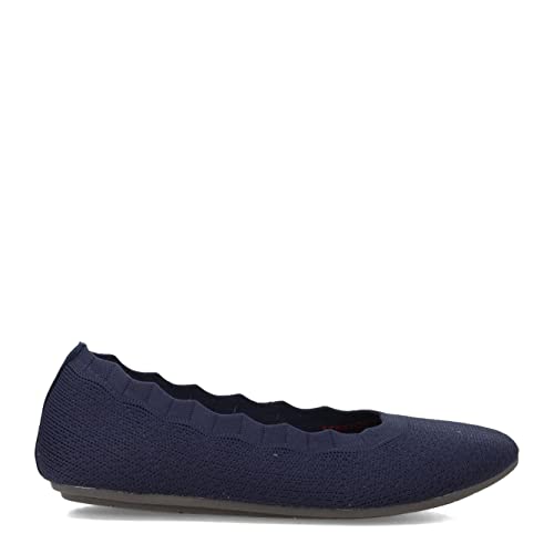 Image of Skechers Womens Cleo 2.0 - Love Spell Scalloped Knit Skimmer Flats with Air-Cooled Memory Foam