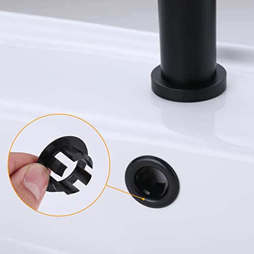 Arcora 2 Pack Sink Overflow Ring Matte Black Bathroom Kitchen Sink Basin Trim Overflow Cover Hole Insert Cap #TOP4
