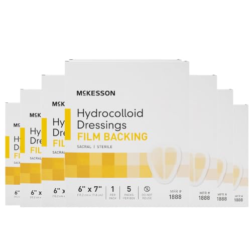 McKesson Hydrocolloid Dressing, Sterile, Sacral, 6 x 7 in