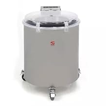 Sammic ES-100 Electric Salad Dryer, 13 lb. 6kg/10 gal. Capacity, 2-Speed, 250800 lbs/hr Draining Output, Stainless Steel Basket, Self-Opening Clear Lid, Commercial Salad Spinner with Casters, NSF