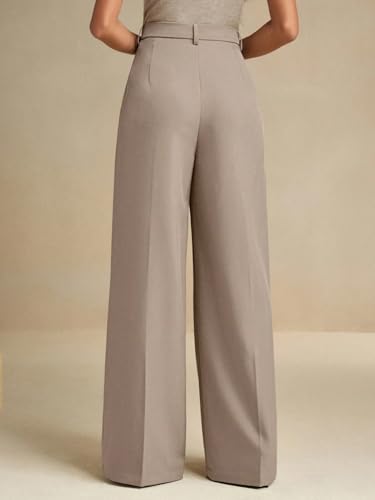 Image of KOTTY Womens Solid Straight fit Pleated Front Office Wear Pant