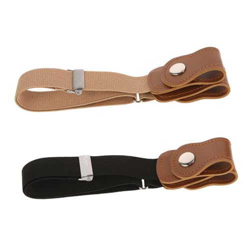 KESYOO 2pcs Elastic Waist Belt Stretchy No Buckle Waistband for Boys Jean Dress Pants Comfortable Fashion Accessory