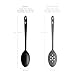 DI ORO Cooking Spoon - Solid Silicone 600F High Heat Nonstick Cookware Safe - Kitchen Spoon for Cooking & Baking - Large Serving & Mixing Utensil - Dishwasher Safe (Black)