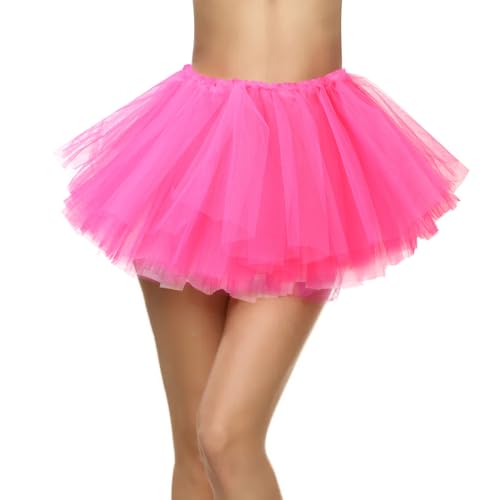Jupe tutu rose en tulle à 5 couches extensible taille 40 pour femme