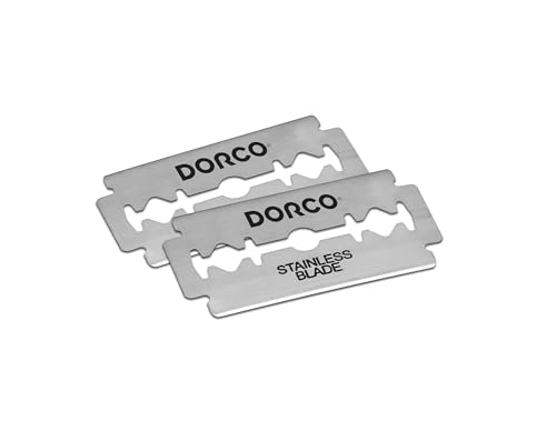 Dorco ST300 Platinum Extra Double Edge Razor Blades 100 Count, Premium Stainless Steel Shaving Blades, Super Sharp for Smooth, Precise Shave, Stocking Stuffers