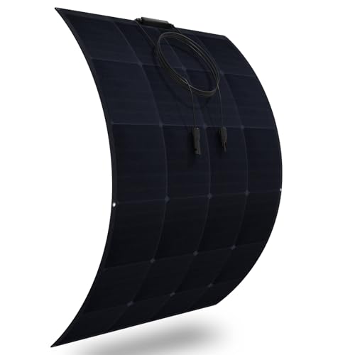 Image of XINPUGUANG Flexible Solar Panel 200W, 25.5% High Efficiency Solar Cells, Fiberglass Flexible Monocrystalline Solar Charger for RV, Marine, Boat, Van, and Off-Grid 12V Battery Charging (L-200W)
