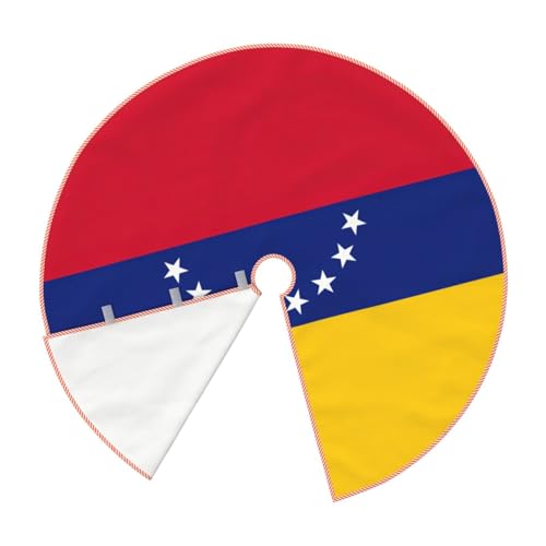 Jupe de sapin de Noël imprimée drapeau Venezuela décoration rustique - 3