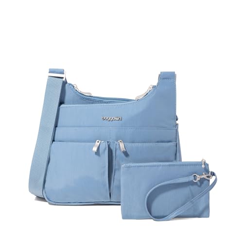 Image of Baggallini Crossbody Travel Bag 11x8.5 Lightweight Water-resistant Nylon Handbag