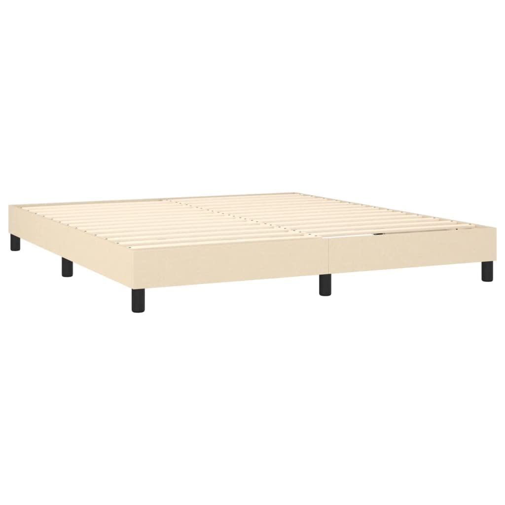 Łóżko kontynentalne z materacem kremowym, 180 x 200 cm, obicie materiałowe, zagłówek z regulacją wysokości, materac ze sprężynami kieszeniowymi i toperem piankowym, do sypialni i łóżka