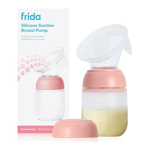 Image of FridaMom Silicone Suction Breast Pump, Hands-Free Milk Collector, Portable | Portable Breast Milk Catcher with Soft Silicone and Fold & Flow Tabs for Easy, Mess-Free Use