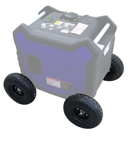 Custom Install Parts Pneumatic Air Tires Wheel Kit with Locking Hub and Axle Extensions Compatible with Powerhorse 3500 4500 Inverter Generator, Black, A4APH