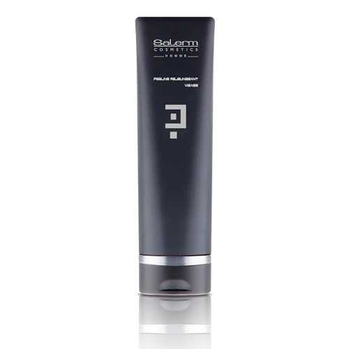 SALERM - Gel Exfoliante Facial para Hombre - Peeling Rajeunissant Visage - Homme Barber Line - 200 ml - Limpieza Facial - Elimina Impurezas y Exceso de Grasa - con Microgránulos Exfoliantes