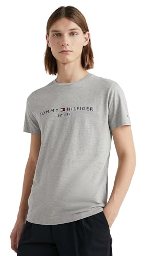 T-shirt col rond Tommy Hilfiger coupe droite en maille respirante gris fumé taille M