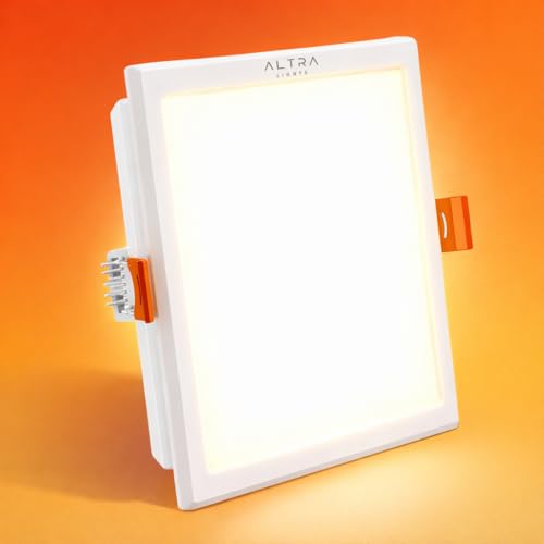 Image of 22W Recessed Square LED Panel Light | Trimless Slim Design | Polycarbonate Downlight for Home & Office False Ceiling Roof, Surface Light | Cool White, White Finish | Pack of 1