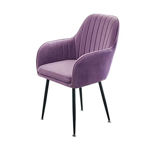 SJIALEN Soft Velvet Dining Chair,Office Lounge Chair for Living Room Bedroom Kitchen Modern Design Kitchen Chair Kitchen Chair (Color : Purple)