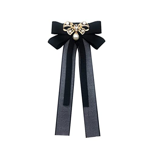 Udol Perla Arco Broche Negro Cinta Tela Estilo Universitario Estilo de la Universidad Simple t-Arco Corbata Camisa Femenino Pin Arco Accesorios j0216 Cover