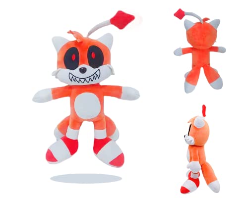 30cm/11.8inch Tails Doll Plush, Orange Tails.EXE Plush Toy, Blood Sonic.exe Plush Toy, Evil Sonic Stuffed Plush Doll, Dark Sonic Plush, from Popular Sonic Games, Gift for Fans for Boys & Girls & Fans