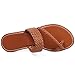 Chaoslook Women's Flat Sandals Casual Summer Sandals Dress Fashion Round Open Flip Flop Thong Sandals Braided Brown Size 8