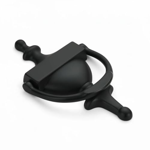 khtumeware Solid Brass Door Knocker, Victorian Rope Type, 7”, Matte Black, 1 Pack